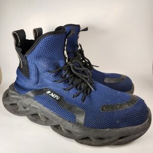 JIEFU Men's Work Safety Shoe Size 14 EU 48 Blue Black Steel Toe Sneaker